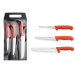 Set de 3 couteaux de boucher professionnels Giesser manche rouge
