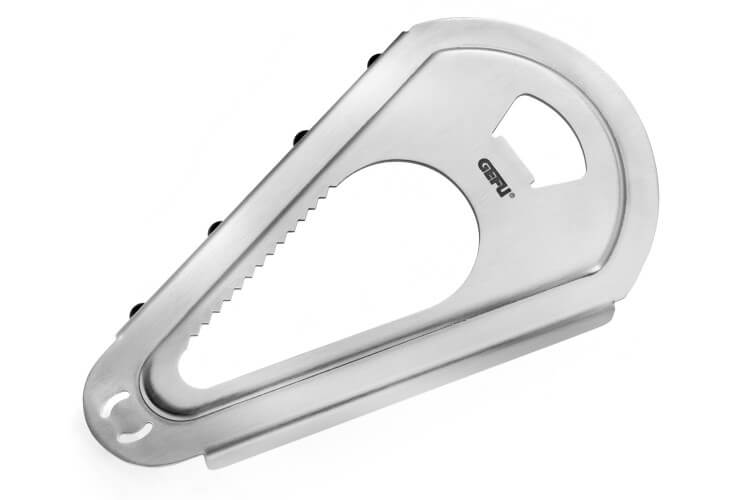 Ouvre boite décapsuleur multifonctions 4 en 1 Gefu Pratico tout inox