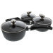Set de 3 casseroles Pradel Excellence Onda 16/18/20cm tous feux/ induction - 3 manches amovibles