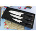 Coffret 3 couteaux Wusaki Hayato X50 manches G10 Santoku + Universel + Office