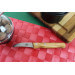 Couteau bec d'oiseau Gehring Look lame 6cm damas 65 couches manche olivier
