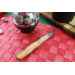 Couteau bec d'oiseau Gehring Look lame 6cm damas 65 couches manche olivier
