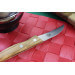 Couteau bec d'oiseau Gehring Look lame 6cm damas 65 couches manche olivier