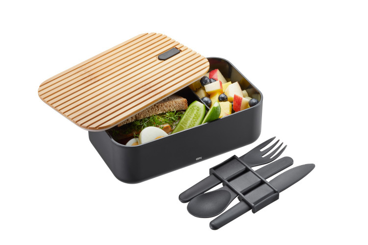 Lunch box Gefu Enviro avec set de 3 couverts