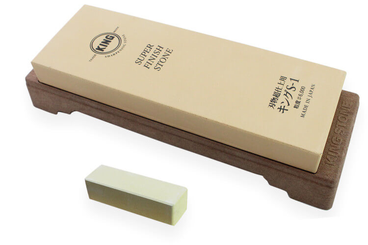 Pierre à aiguiser japonaise King S-1 grains 6000 + socle - Taille L