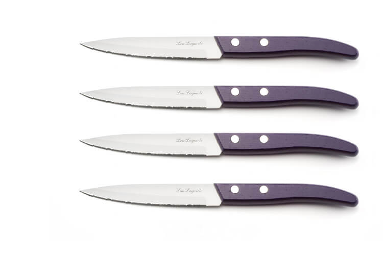 Coffret 4 couteaux d'office dentelés Lou Laguiole Util FOREST violet