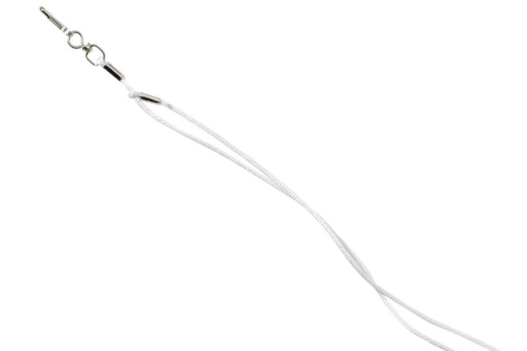 Cordon sifflet 39cm nylon blanc Elless