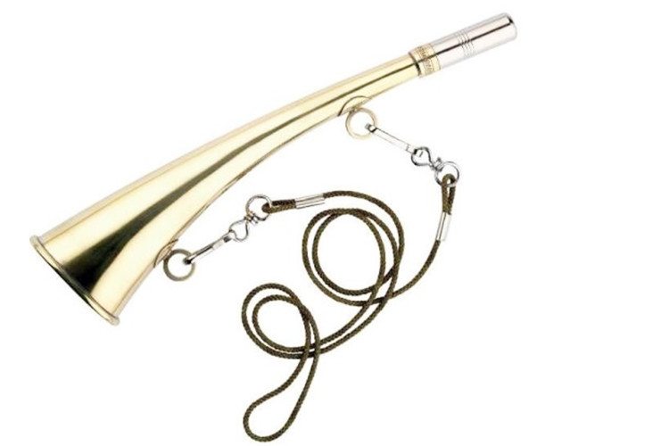 Corne d'appel plate cintr&eacute;e laiton 25cm Elless