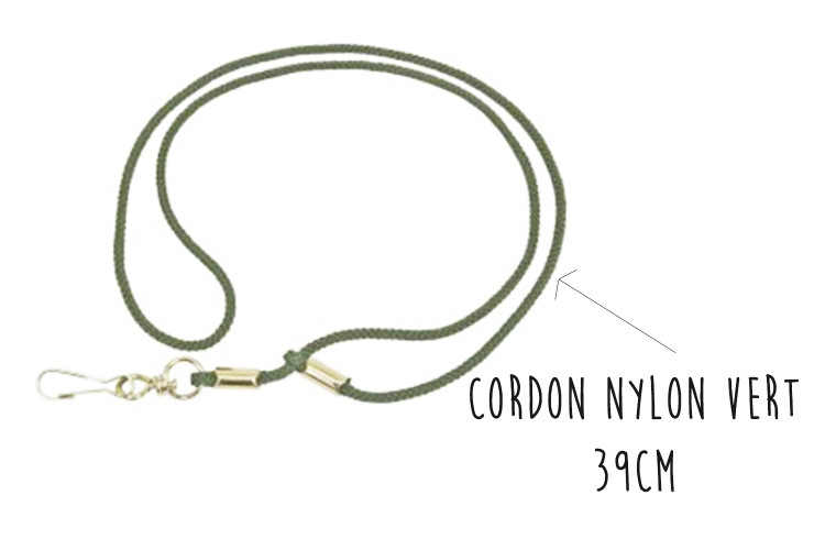 Cordon sifflet nylon vert Elless 39cm