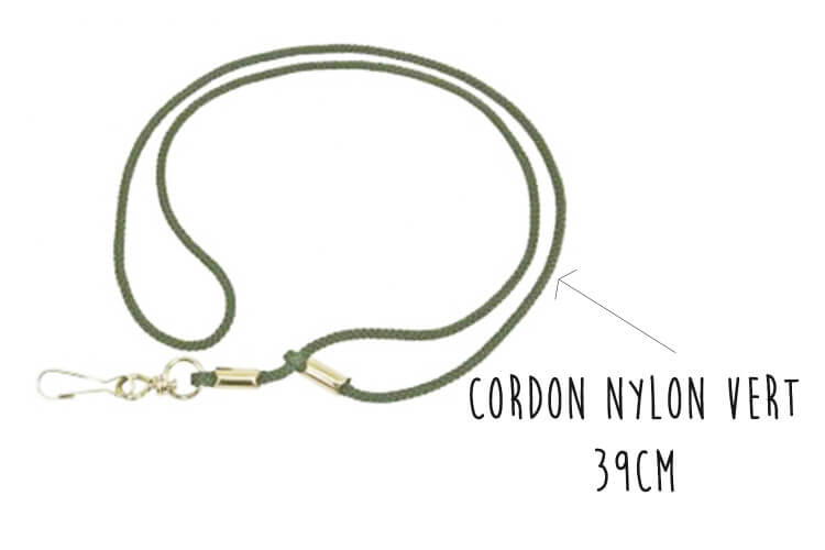 Cordon sifflet nylon vert Elless 39cm