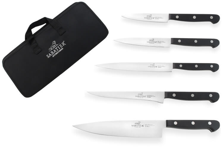 Mallette 5 couteaux de cuisine professionnels Sabatier international Styx POM