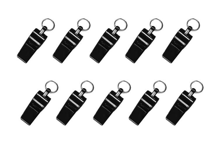 Boîte de 10 sifflets Elless sport noir - Parfaits pour entraineur