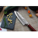 Couteau santoku Wusaki Pakka X50 alvéolé 17cm manche pakkawood