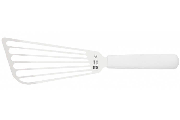 Spatule ajourée Icel 17cm inox manche blanc