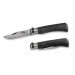 Couteau artisanal Old Bear damas M lame inox 8cm bois d'ayous stratifié avec virole