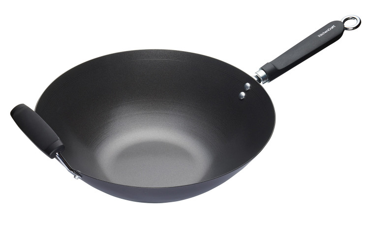 Wok antiadh&eacute;sif Kitchen Craft acier carbone 36cm