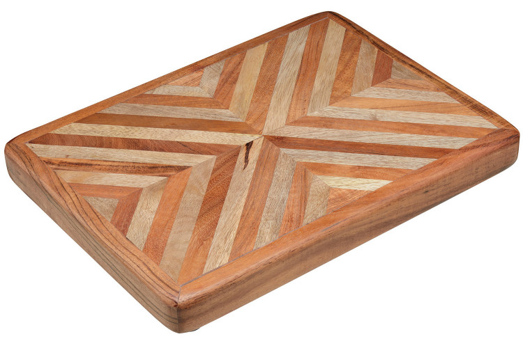 Planche &agrave; d&eacute;couper Kitchen Craft Serenity Acacia chevrons 28x38x4cm