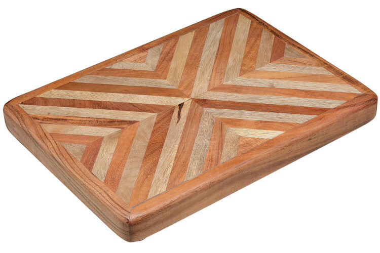 Planche à découper Kitchen Craft Serenity Acacia chevrons 28x38x4cm