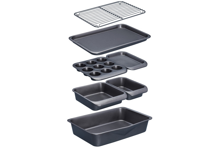 Lot de 7 moules p&acirc;tisserie et plats MasterClass Smartspace antiadh&eacute;sifs acier