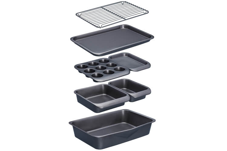 Lot de 7 moules pâtisserie et plats MasterClass Smartspace antiadhésifs acier