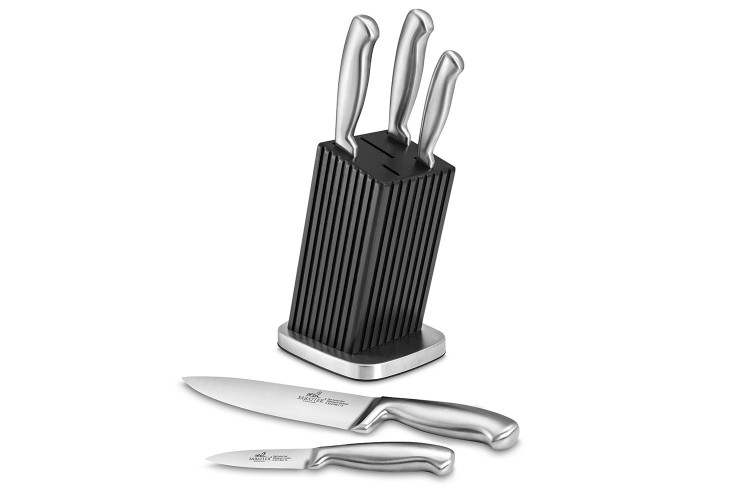 Bloc contemporain 5 couteaux cuisine Sabatier International Ixo tout inox
