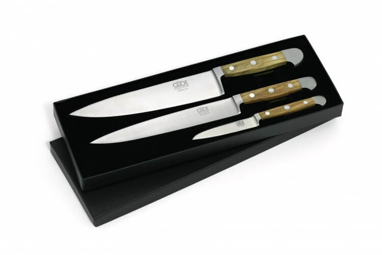 Coffret Güde 3 couteaux forgés Alpha Olive