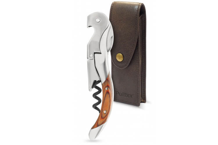 Tire bouchon sommelier Pulltex Pulltap's Toledo bois + étui cuir offert