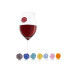 Set 8 marque-verres Vacu Vin Cépages