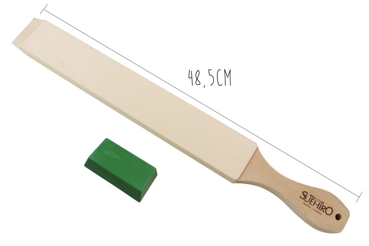 Set stropping cuir de polissage japonais Suehiro 48,5cm + p&acirc;te abrasive