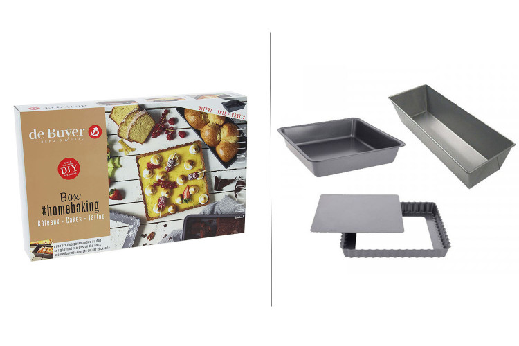 Coffret g&acirc;teau cake tarte De Buyer Homebaking 3 pi&egrave;ces