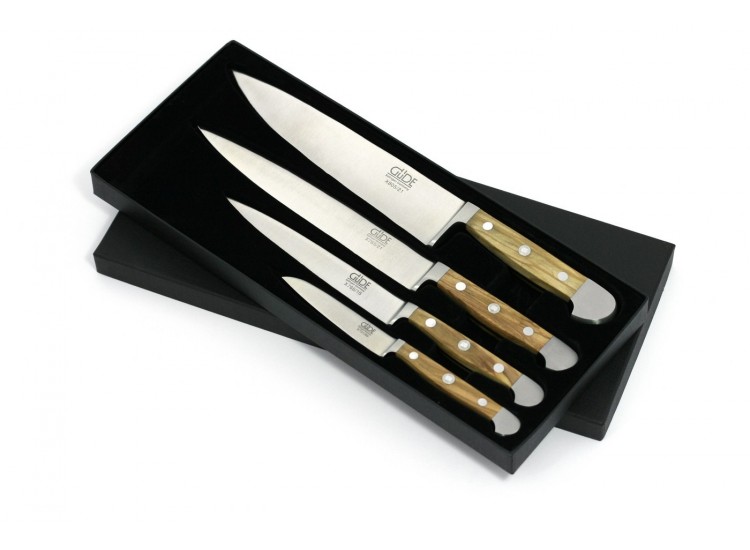 Coffret G&uuml;de 4 couteaux forg&eacute;s Alpha Olive