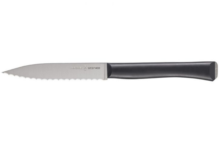 Couteau d'office Intempora Opinel n&deg;226 lame crant&eacute;e 10cm manche bleu marine