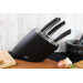 Bloc noir design 5 couteaux cuisine Sabatier International manches bi matières
