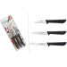 Set 3 couteaux de cuisine Sanelli Jolly acier inox manche noir