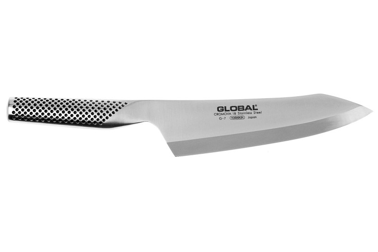 Couteau hachoir japonais Global G7 lame biseaut&eacute;e pour droitier 18cm