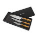 Coffret 3 couteaux Wusaki Fujiko VG10 olivier Santoku + Universel + Office