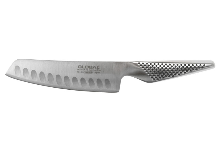 Couperet &agrave; l&eacute;gumes japonais Global GS91 lame alv&eacute;ol&eacute;e 14cm