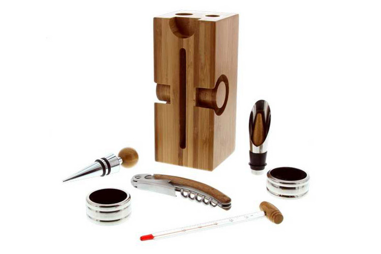 Bloc sommelier Pradel Excellence 6 pi&egrave;ces bambou