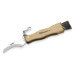Couteau pliant à champignons Maserin manche hêtre 11cm + brosse intégrée