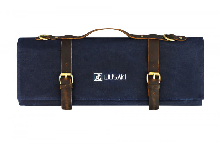 Mallette de cuisinier vide Wusaki denim et cuir - 8 places