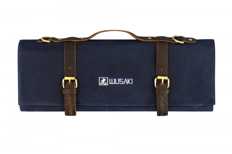 Mallette de cuisinier vide Wusaki denim et cuir - 8 places
