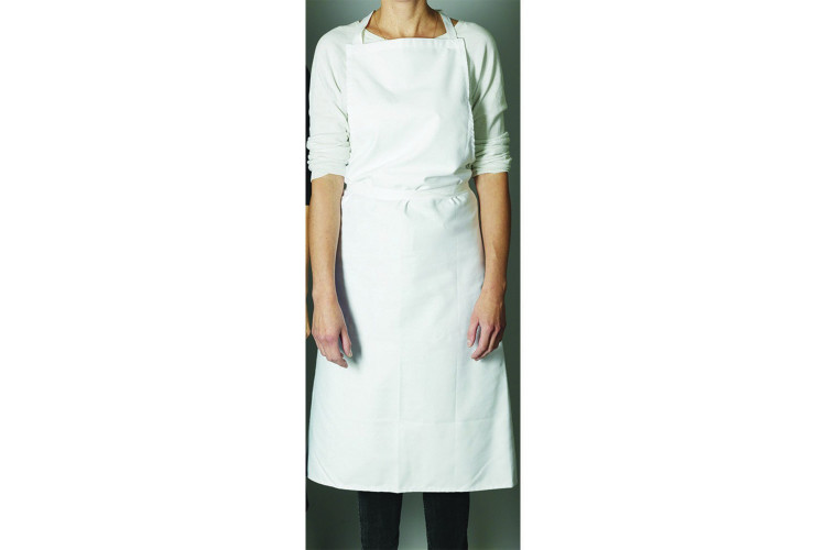 Tablier valet blanc en toile Matfer avec bavette sans poche