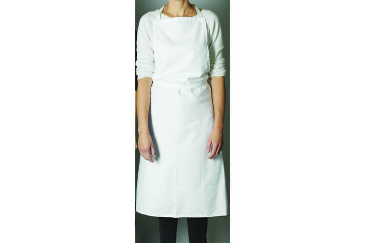 Tablier valet blanc en toile Matfer avec bavette sans poche
