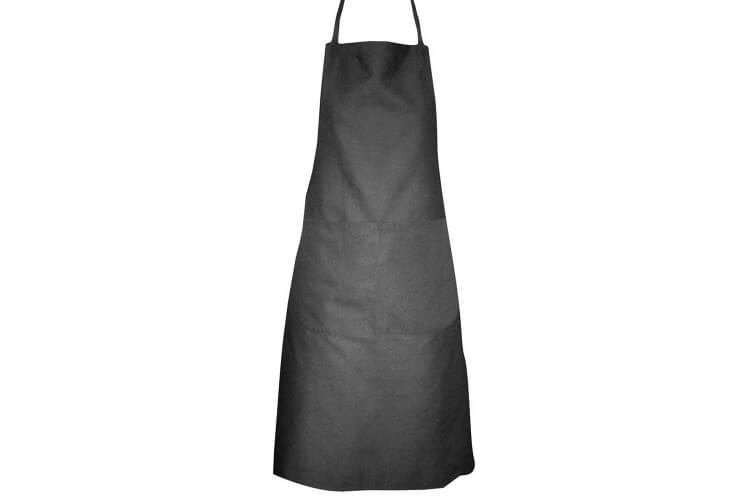 Tablier valet en toile gris Matfer avec bavette + poche