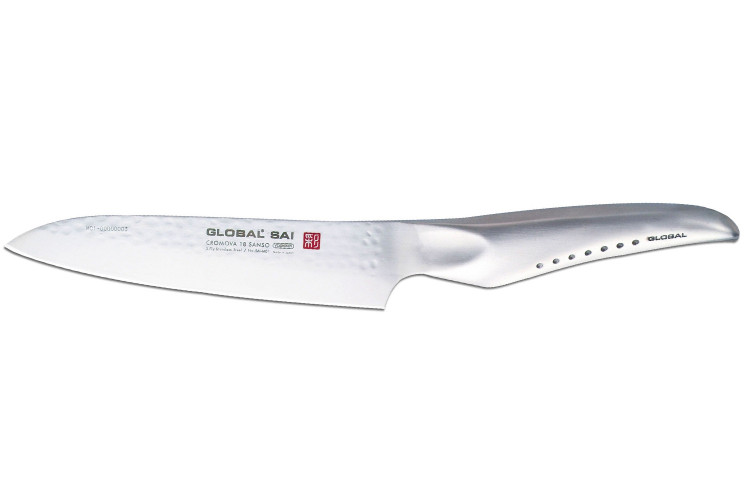 Couteau de chef japonais Global Sai M01 lame martel&eacute;e 14cm