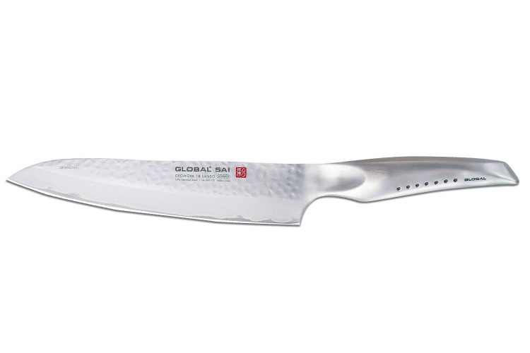 Couteau de chef japonais Global Sai 02 lame martel&eacute;e 21cm