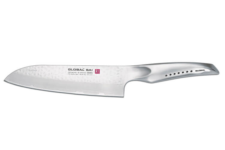 Couteau santoku japonais Global Sai 03 lame martelée 19cm