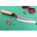 Couteau santoku japonais artisanal Wusaki Nakata BS2 16.5cm manche en noyer