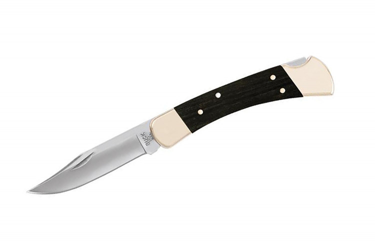 Couteau pliant BUCK 110 Folding Hunter manche 12.5cm + &eacute;tui en cuir