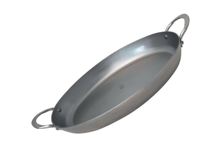 Plat &agrave; r&ocirc;tir ovale De Buyer Min&eacute;ral B Element en fer